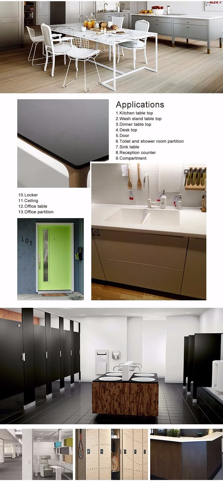 polybett decorative waterproof hpl interior art compact laminate sheet for toilet partition