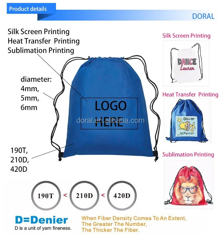 Cheap Custom Large Drawstring Bags No Minimum Kids Drawstring Bags