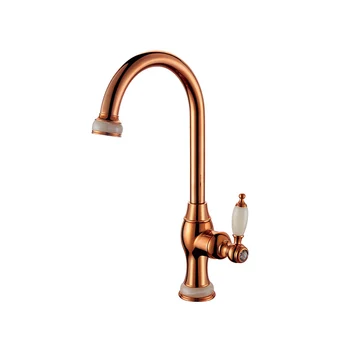 High End Sanitary Ware Antique Brass Villa Crystal Kitchen Faucet