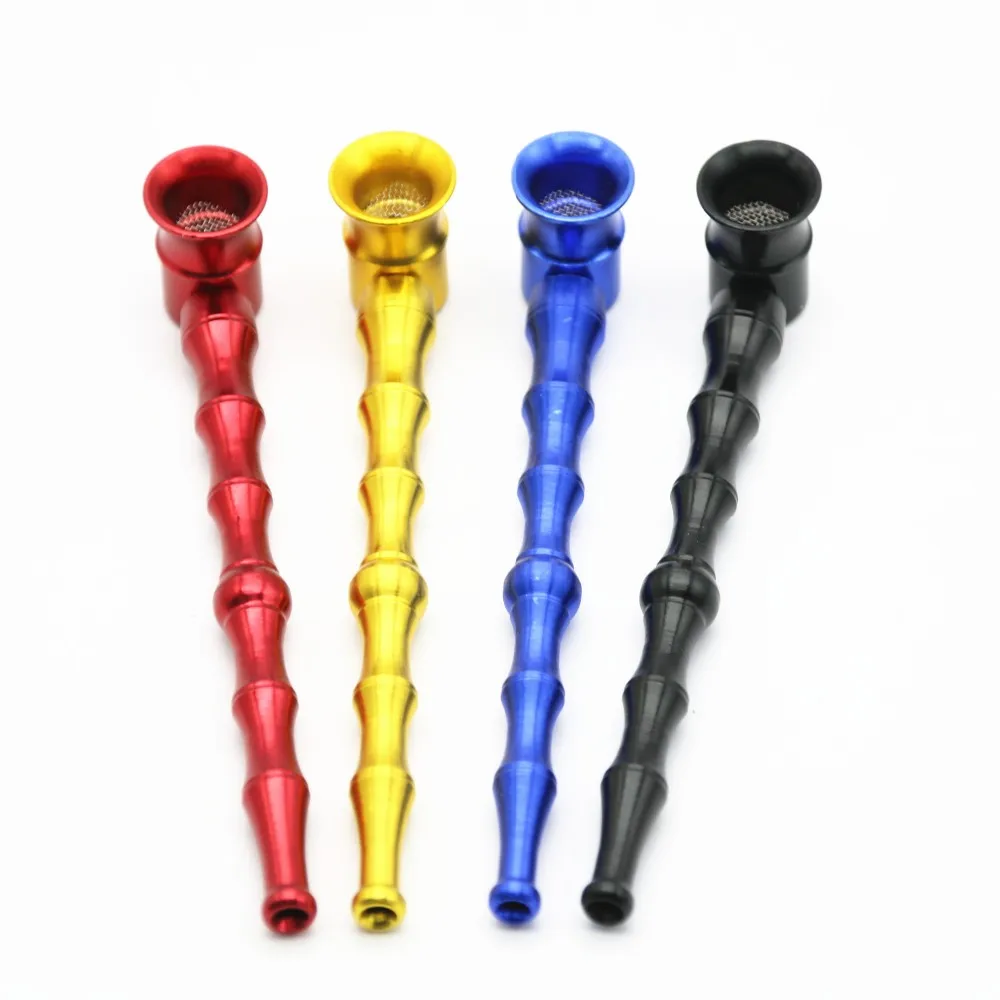 Portable Metal Aluminum Chinese Bamboo Shape Smoking Tobacco Pipes For