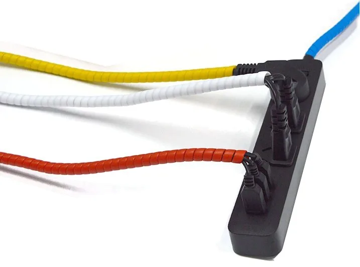 Spiral cable wrap fiber optic cable protection sleeve adhibition