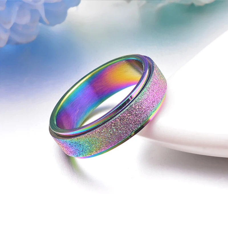 Men's Cool Matte Jewelry Move Spinner Ring