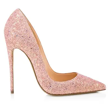 Pink Glitter Shinny Stilettos High Heel Shoes Popular High Heel - Buy ...