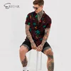 Summer new fashion western relaxed men shirt with conversational palm