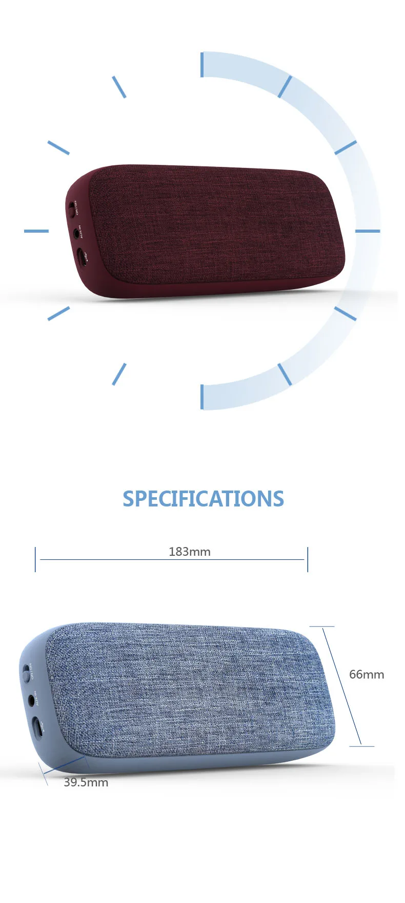 High Classic OEM 10W Portable Wireless Fabric Mini Bluetooth Speaker Handsfree with AUX - ANKUX.COM