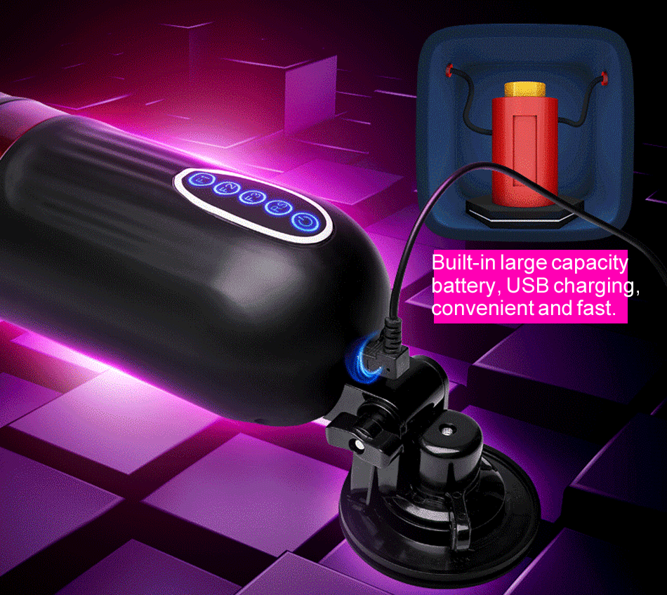 Smart Wiggle Automatic Telescopic Rotation Male Masturbator Sex Machine Heating Dual Layer 0856