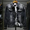 New men's denim jacket fashion four seasons Cat paw badge denim jacket Leisure pilot High quality men's denim jacket