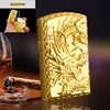 Personality Flying Dragon Relief Electroplating Metal Blue Flame Gas Lighter sanqiao 521