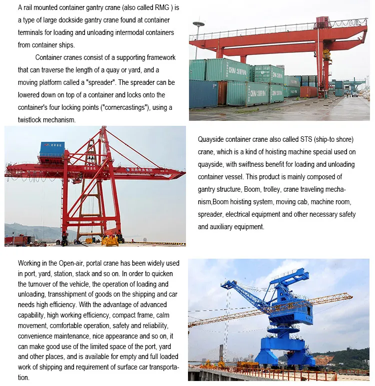 Rubber Tyre Gantry Container Crane 50 Ton With