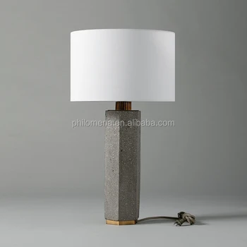 white concrete table lamp
