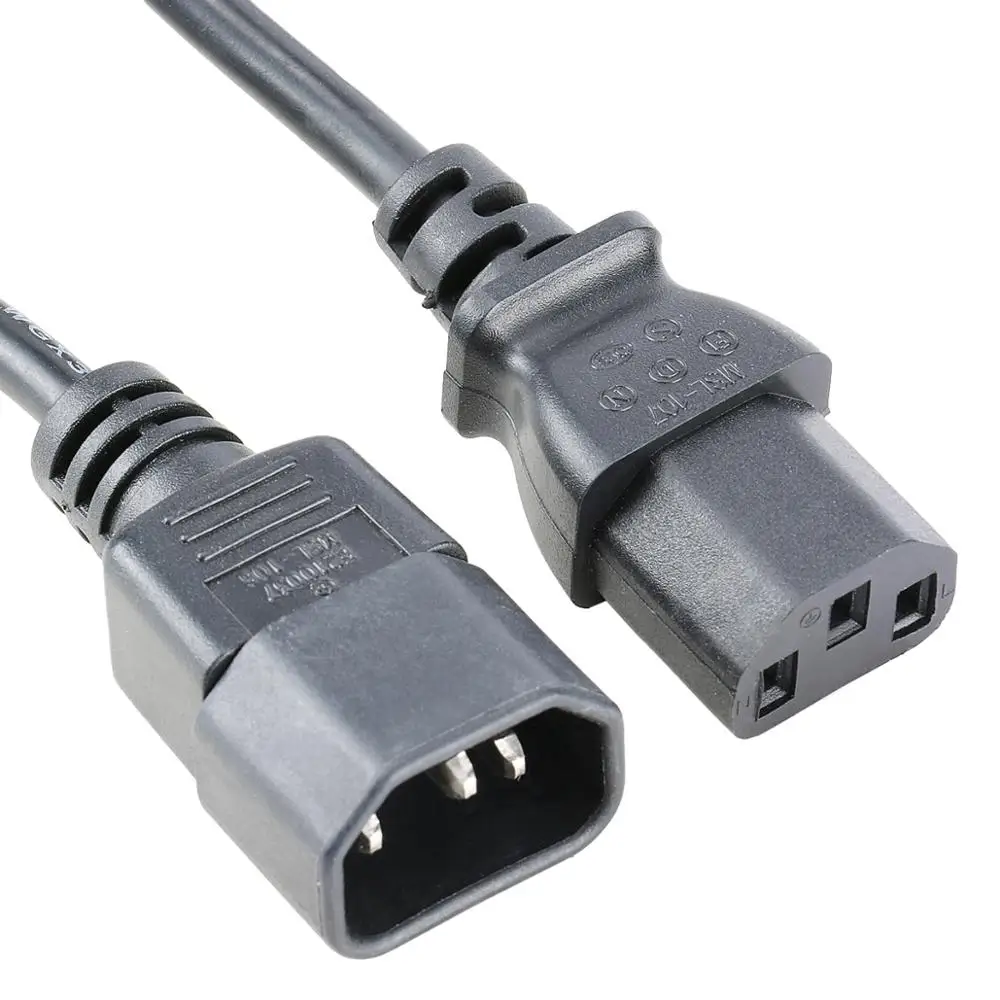 Computer Monitor Power Cord Iec C14 Plug To C13 Female Socket Connector ...