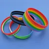 colorful silicone rainbow bracelet gay pride LGBT bracelets