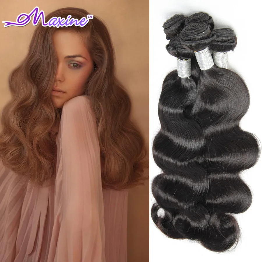 Maxine Malaysian Virgin Hair 4 bundles lot Malaysian Body Wave Malaysian Human Hair Weaves 7A Malaysian
