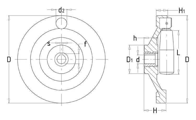 高品质黑色塑料阀门波纹手轮