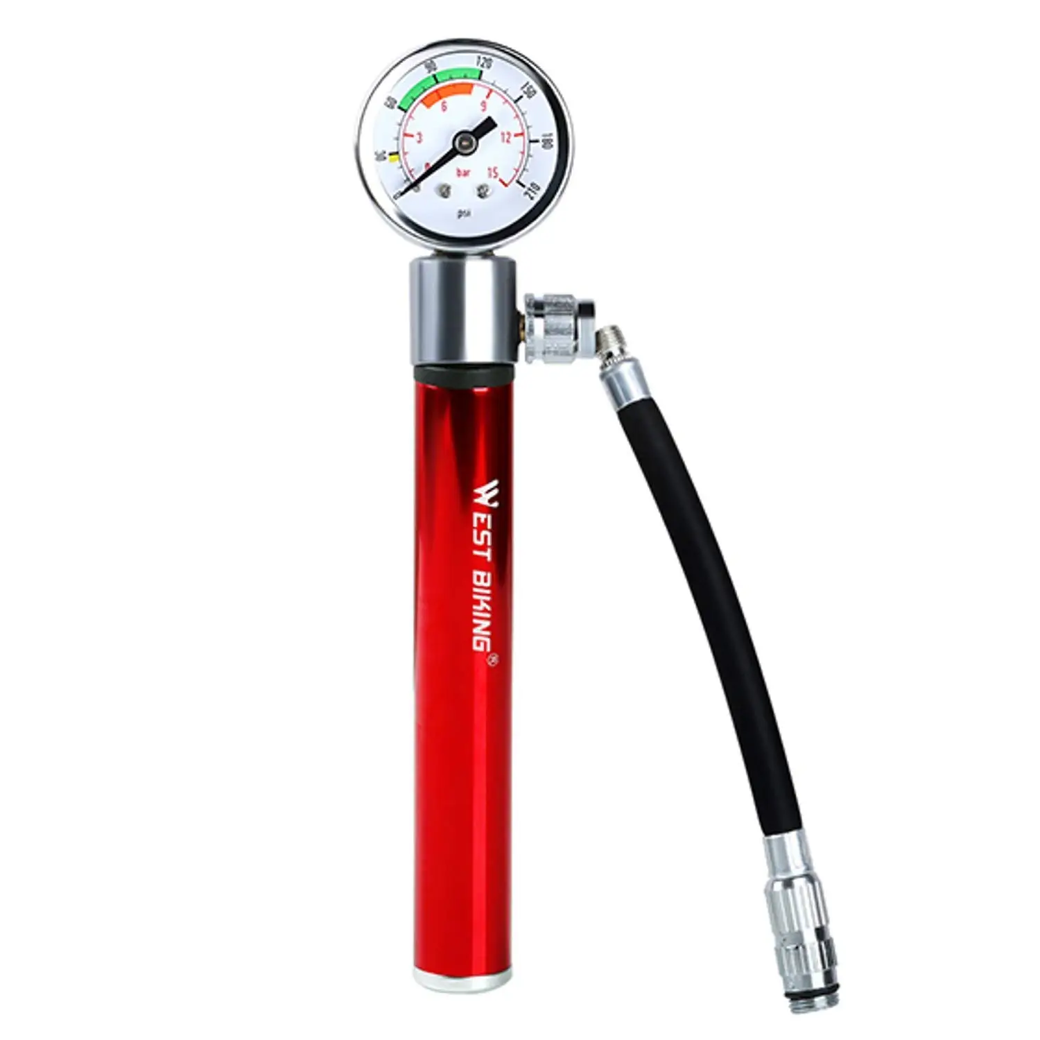 hand tire pump with gauge