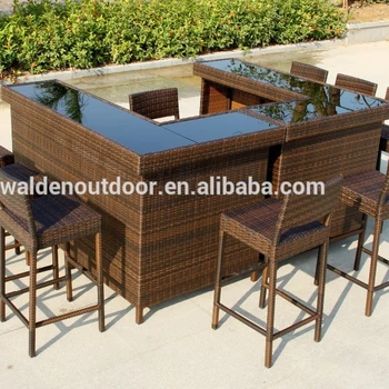 outdoor round bar height table and chairs