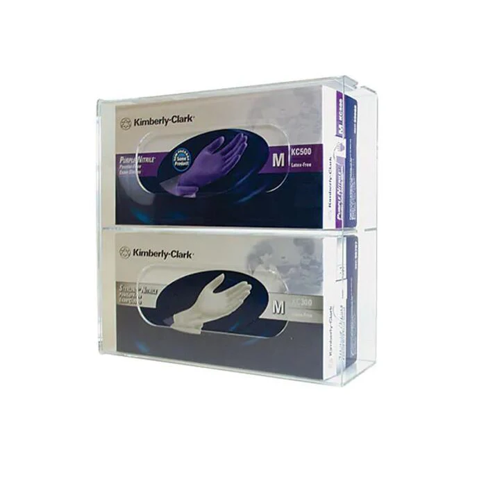 Acrylic Glove Dispenser Lab Wall Mount Holder Triple Box Capacity Glove