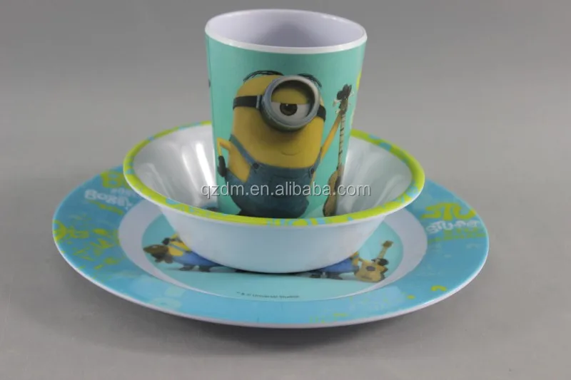 3pcs Melamine kid's dinnerware ,Melamine Infantil dinner set