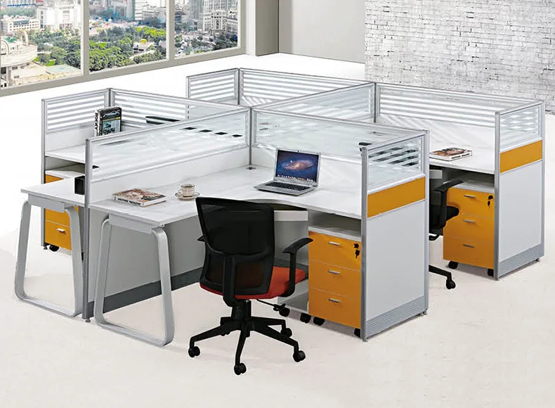 Modern Furniture Open Office Desk Designs 4 Person Modular Cubicles Glass Partitions Partition