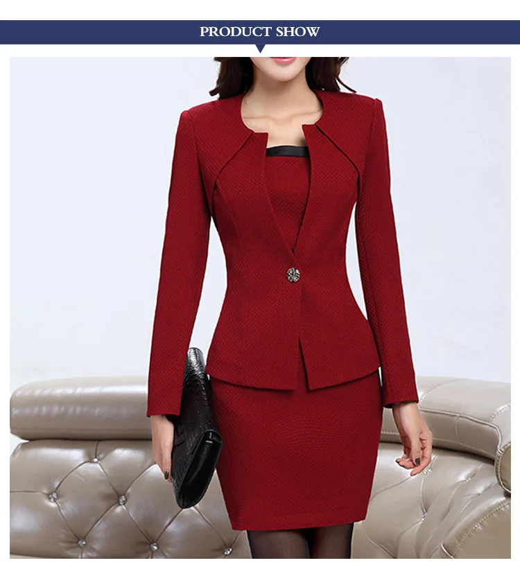 red business dress suit