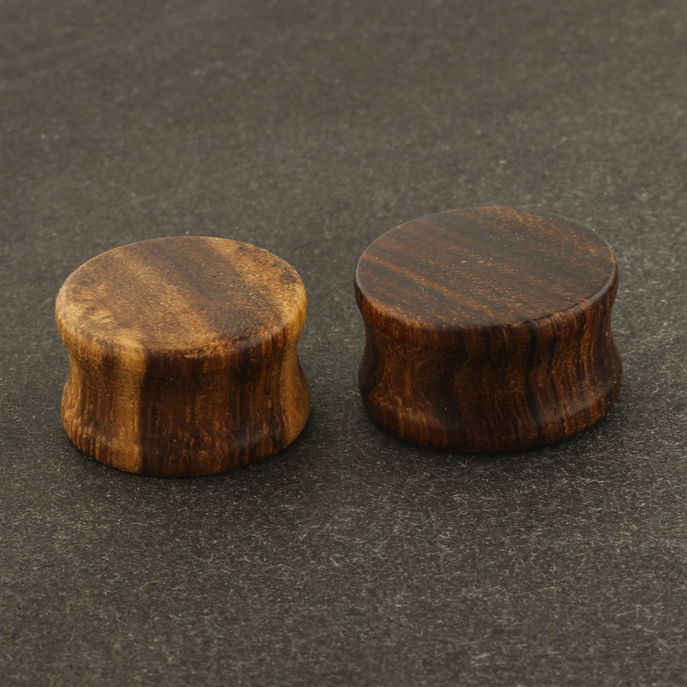 Wooden Ear Plug Tunnels Double Flared Saddle Stretching Gauge Expander