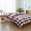 Bed sheet washed cotton yarn dyed home bedding set 100%cotton with low price