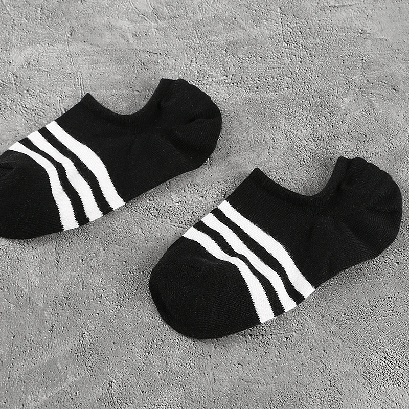 Slip Striped Invisible Men Custom Socks Manufacturer Anti-Drop Silicone Rubber Sock