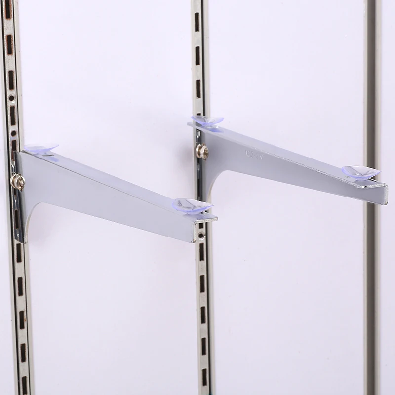 Mall Holding 3sided Brackets Single Slot Shelf Bracket System Slatwall Slot Channel Metal For
