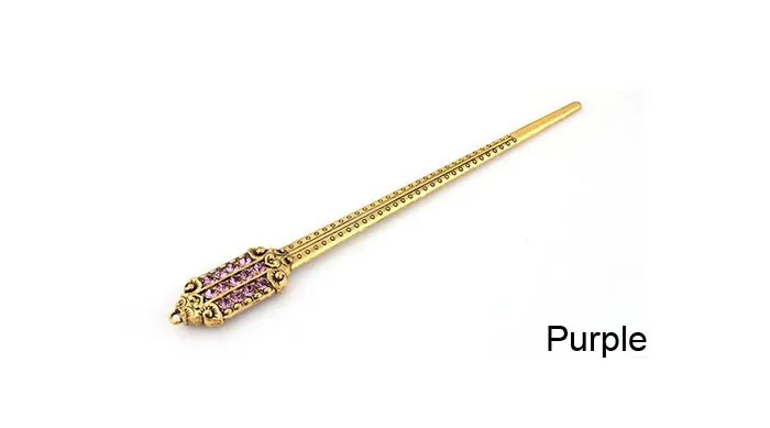 Contracted bunished gold plated hairclip several colours teardrop crystal rhinestone hair jewelry women hair accessories