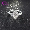 14k white gold pear crushed ice cut moissanite wedding ring for lady