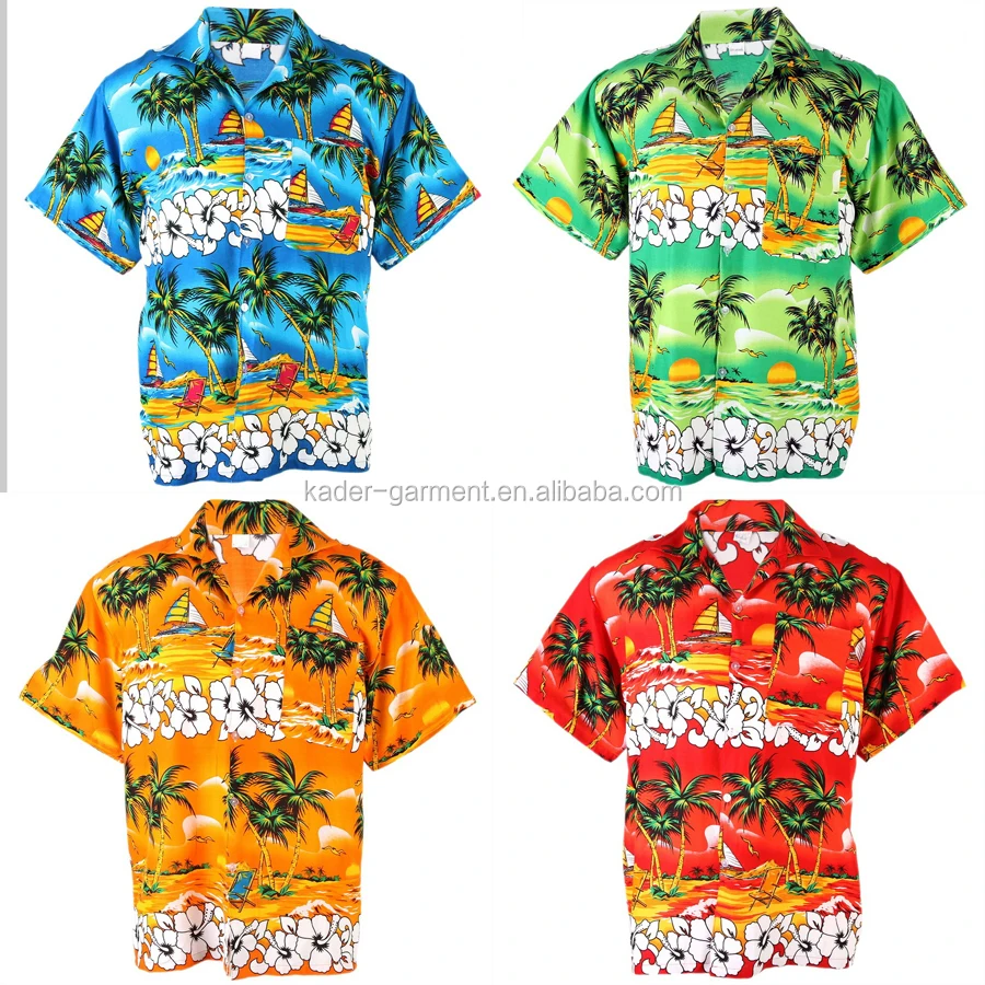 Mens Hawaiian Aloha Shirt Sublimation Printing Casual Shirt - Buy