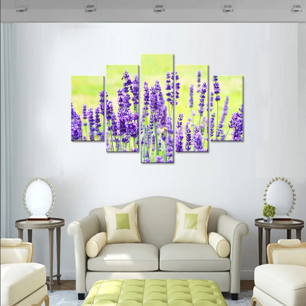 Floral Painting Canvas Prints/large Size Purple Lavender Canvas Art ...