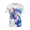 Amazon hot sale summer dress new rainbow print lovers dress class suits women's t-shirt 3D horse Cartoon