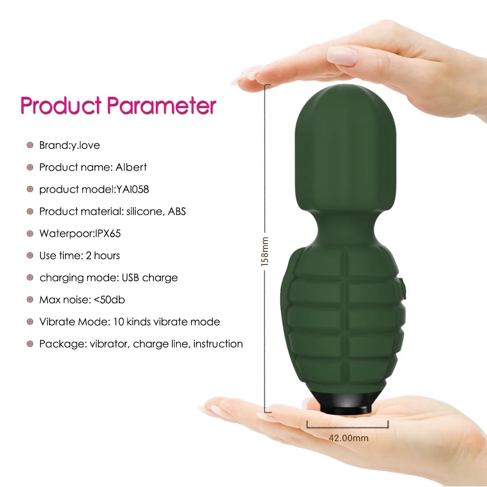 Ylove New Super Powerful Sex Vibrator Personal Rechargeable Stimulating Sex Adult Dildo Wand