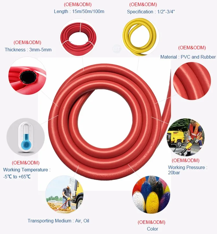 Pvc High Pressure Industrial Gas Pipe Orange Rubber Gas Pipe Price