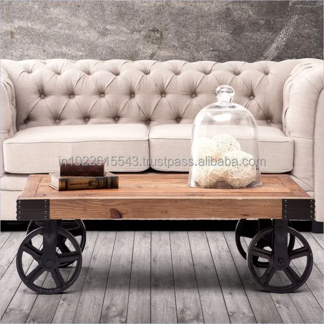 Industrial Furniture Coffee Table On Wheels Buy Coffee Table With Wheels Furniture Moving Wheels Industrial Furniture Product On Alibaba Com