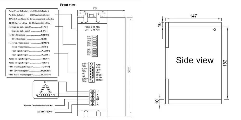 Lichuan Nema42 110mm 3 phases step motor and drive LC3722A+LC31122 stepper motor 20Nm for Spindle Motor