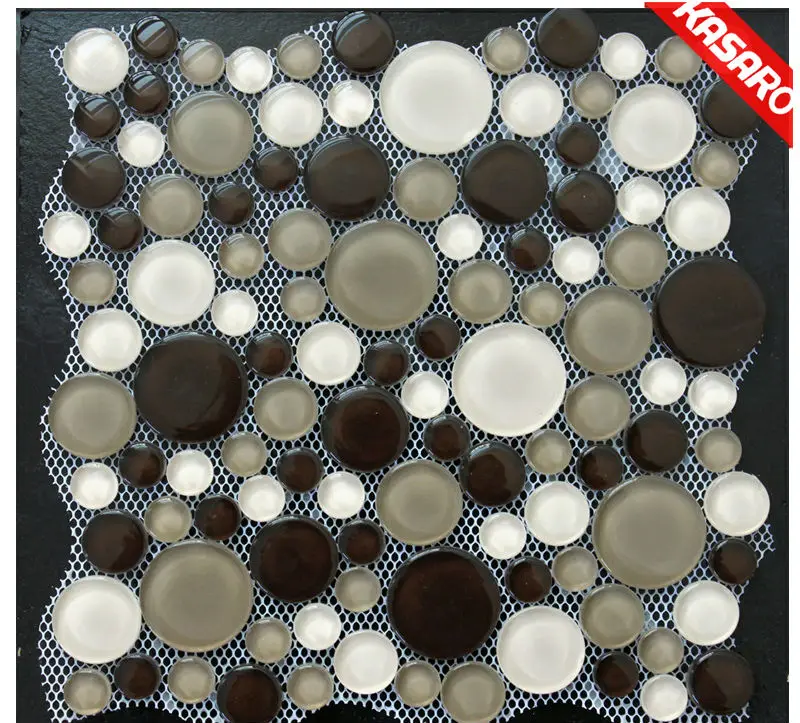 Brown Round Glass Tiles, Round Shape Mosaic Tile, Circle Mosaic(KG20130071)