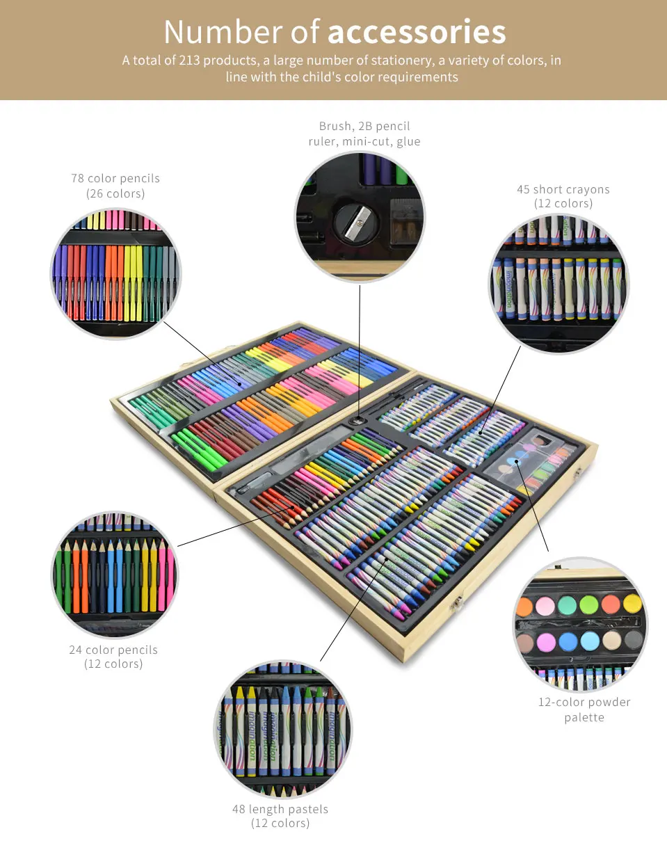 Creative DIY Toys Colorful Pencil Drawing Painting Kits For Children