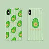 Summer fresh avocado stereo striped phone case for ipone 6 6s 7 8 X Xs Max XR for ipone 6 7 8 plus for men and women