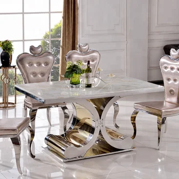 Th394 Stainless Steel Marble Top Dining Table Best Price Th394 Stainless Steel Marble Top Dining Table Best Price