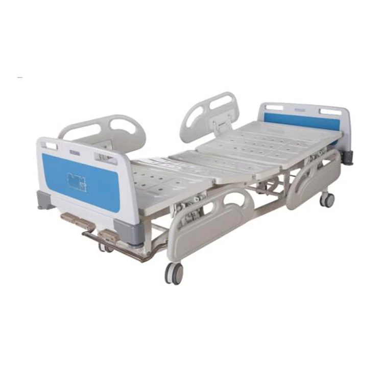 Three cranks manual ABS side rail medical nursing bed