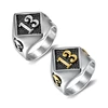 Drop shipping stainless steel silver gold number 13 biker skull rings for men fashion titanium skull rings silver mold