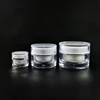 5g 10g 15g 30g 50g clear plastic square round clear black acrylic cosmetic cream soap paste jar with screw lid
