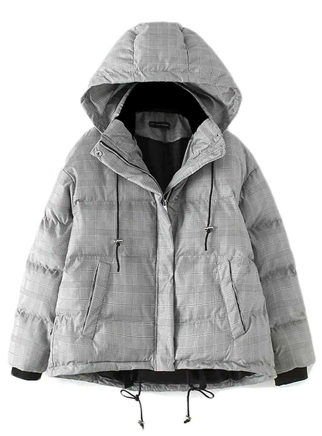 XiaoTianXin-men clothes XTX Mens Loose Hooded Zip Front Lightweight Winter Down Quilted Jacket Coat
