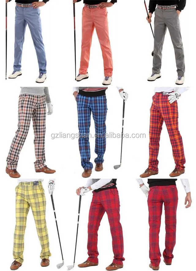 red plaid golf pants