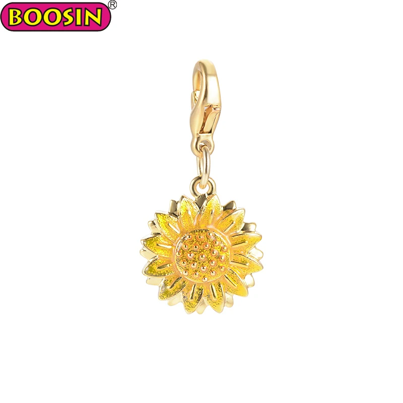 Mặt Dây Chuyền Hợp Kim Hoa Hướng Dương Vàng 18k Tráng Men Hợp Kim Quyến Rũ  - Buy Flower Charms Alloy,18 K Hướng Dương Vàng Mặt Dây Chuyền,Men  Sunflower Charm Product on