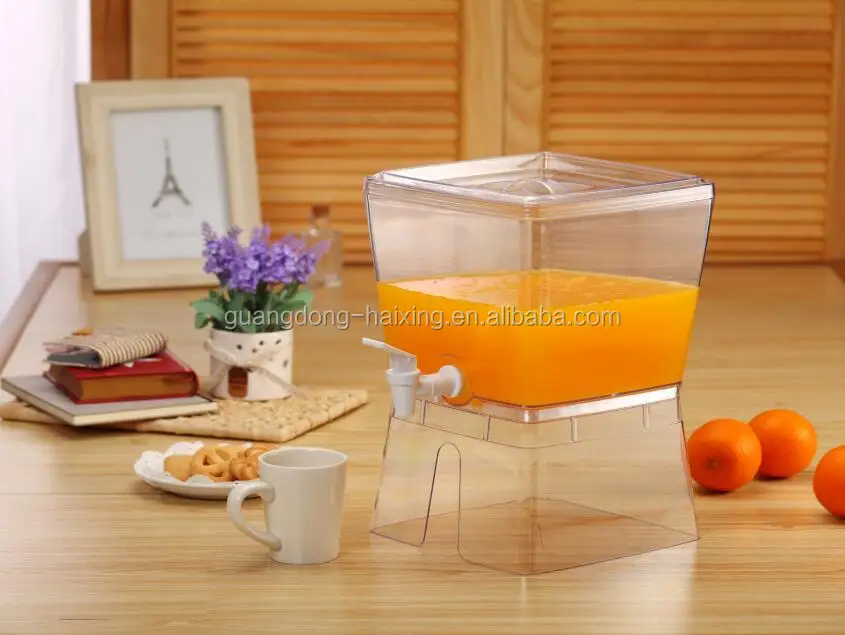 hot sale Party square soda beverage dispenser 5.3L juice beer dispenser with single Water Taps