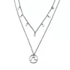 Anatomical Round Wave Model Of For Women Two Multilayer Stainless Steel Necklace