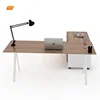 MFC nose edge fire proof office table top executive desk with side return and pedestal BL1880+BLSR675+BLFP3+BLFS3